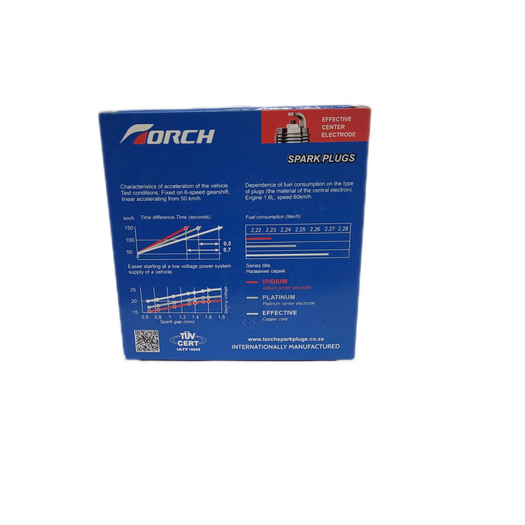 شمع خودرو تورچ مدل تک پلاتین پایه کوتاه کد K6RTC بسته 4 عددی