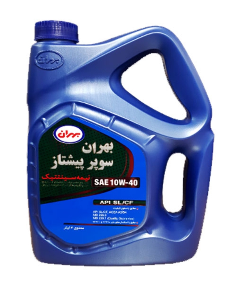 روغن موتور بهران سوپر پیشتاز ۱۰W40 SL/CF حجم ۴ لیتر
