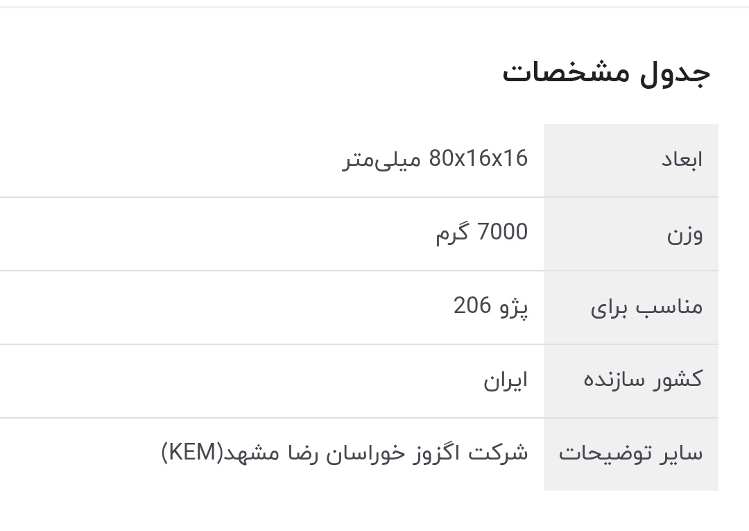 منبع اگزوز رضا مشهد مدل KEM1311 مناسب برای پژو 206