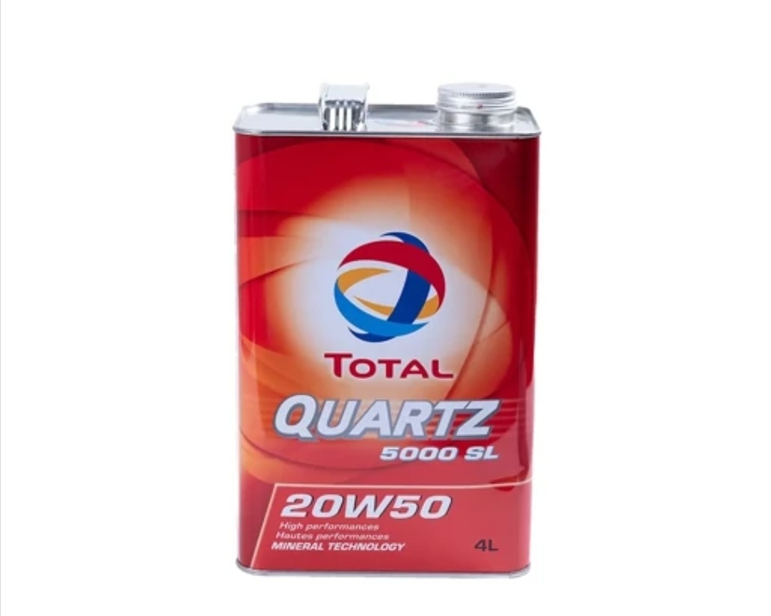 روغن موتور توتال 20W50 SL/CF کوارتز 5000 حجم 4 لیتر (فلزی)